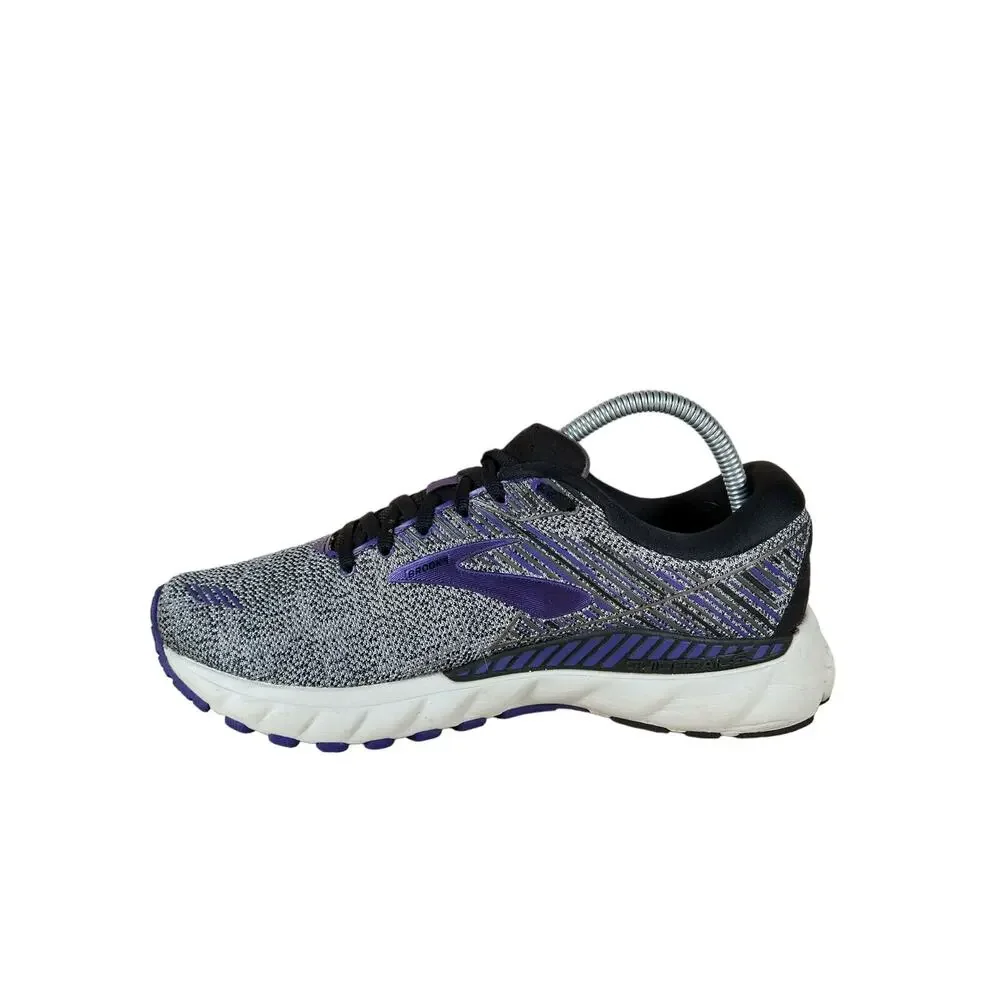 Brooks - Adrenaline 19 - Running Shoes - Gray/Purple- Women's - 9.5 -1202841B028